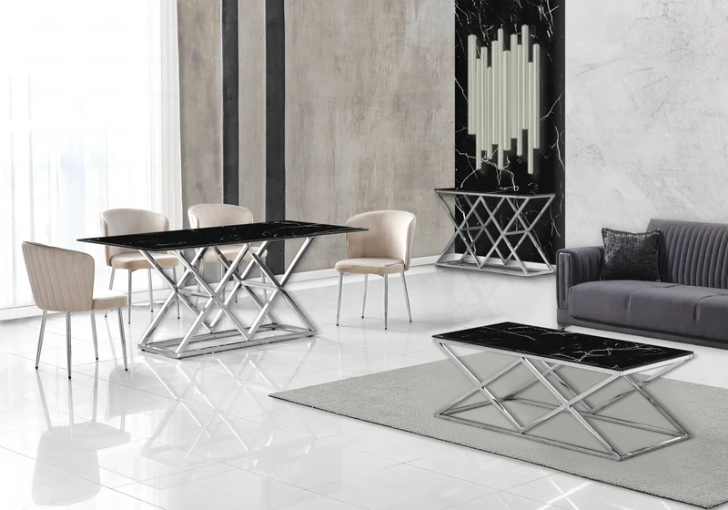 Chaise de salle à manger design en velours moka - Diva x4