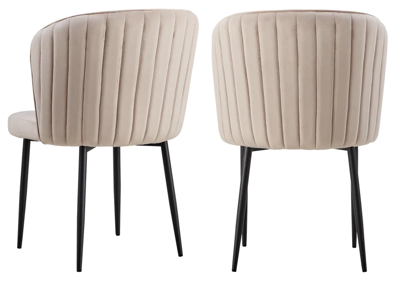 Chaise de salle à manger design en velours moka - Diva x4