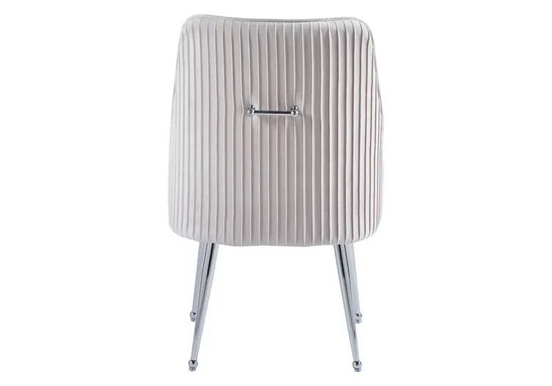 Fauteuil de table velours beige poignée argentée - Opus x2