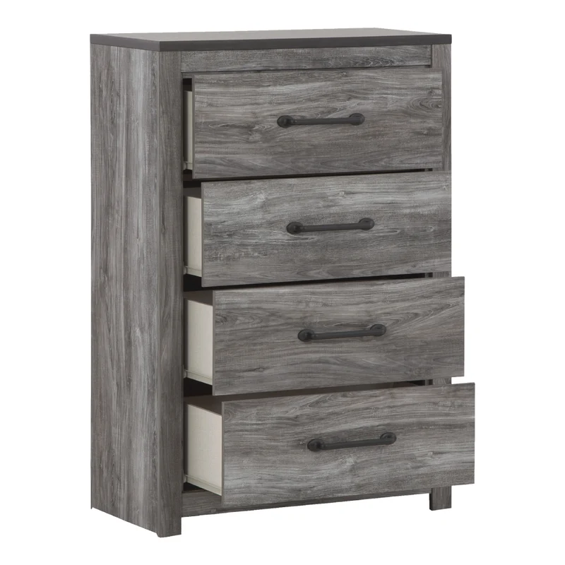 Commode à 4 tiroirs en bois/MDF gris foncé - Bronyan