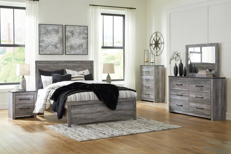 Commode à 4 tiroirs en bois/MDF gris foncé - Bronyan