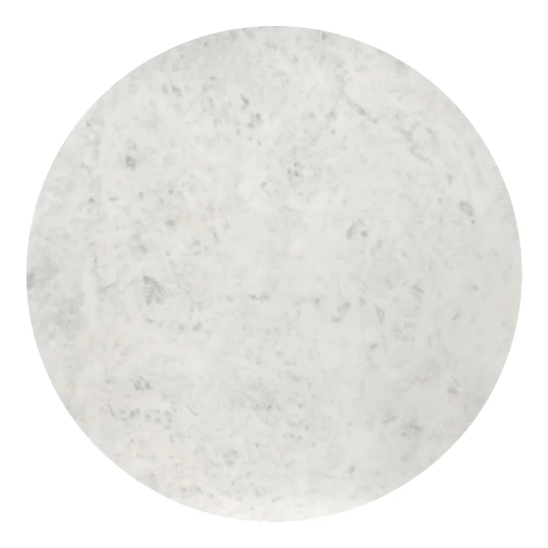 Table d'appoint en marbre blanc et bois de manguier - Jilsa