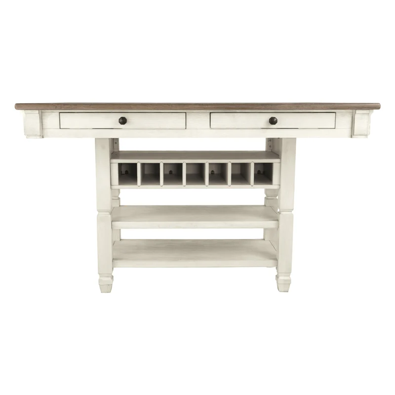 Table de salle à manger rectangulaire en bois/placage bicolore avec rangement - Bolanburg