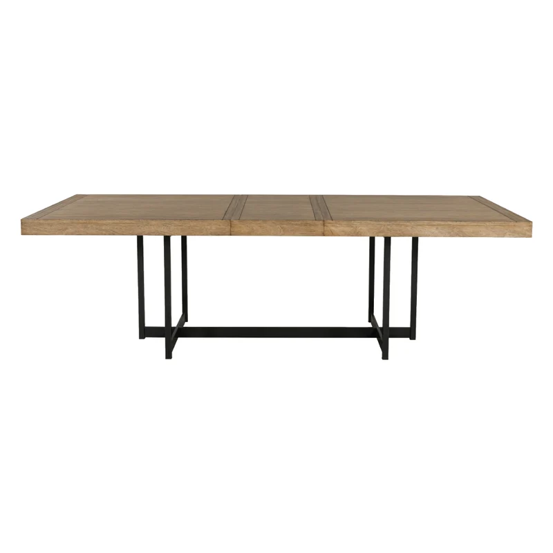 Table de salle à manger extensible en bois/placage brun clair - Tomtyn