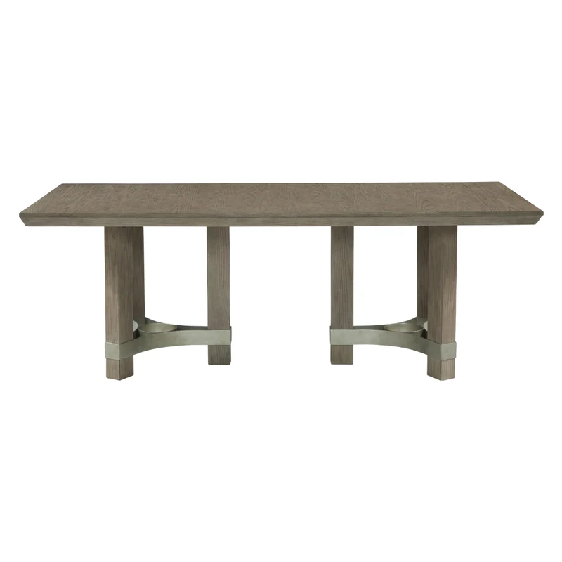 Table de salle à manger rectangulaire en bois/placage brun grisâtre - Chrestner