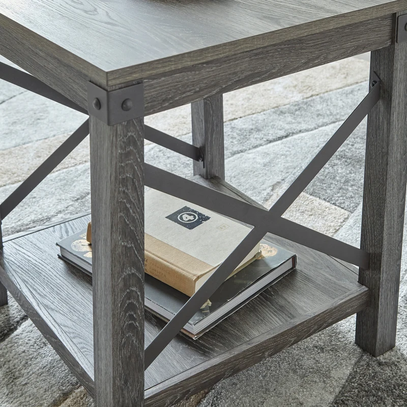 Table d'appoint en bois/stratifié brun grisâtre - Freedan