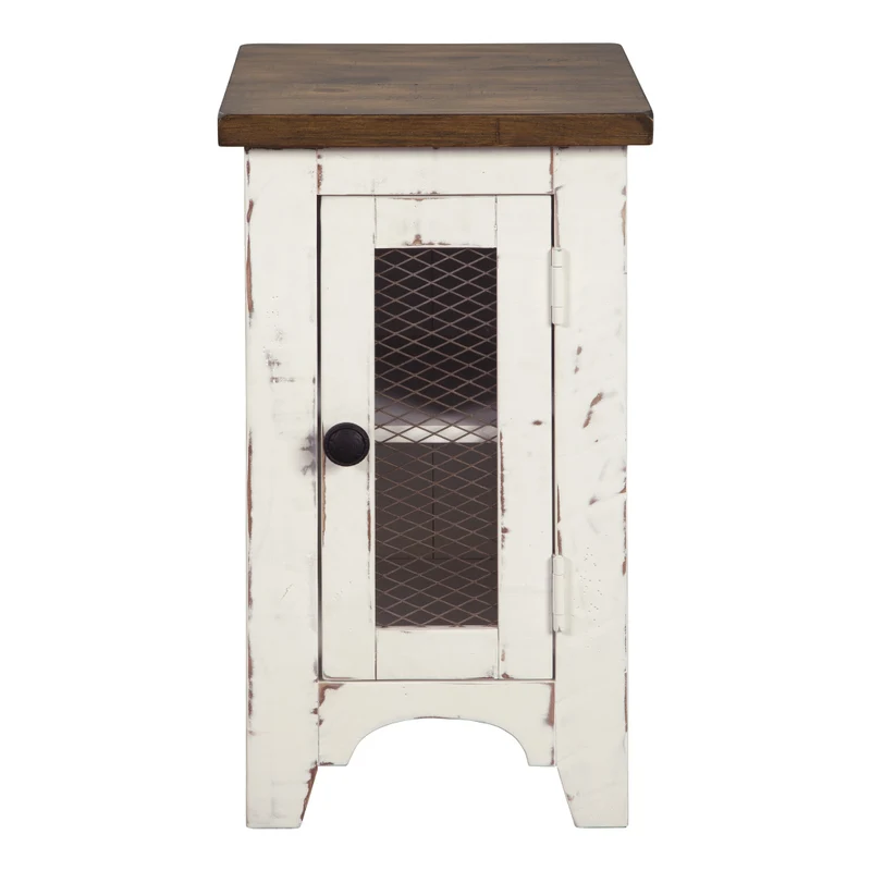 Table d'appoint en bois/placage bicolore avec 1 porte - Wystfield