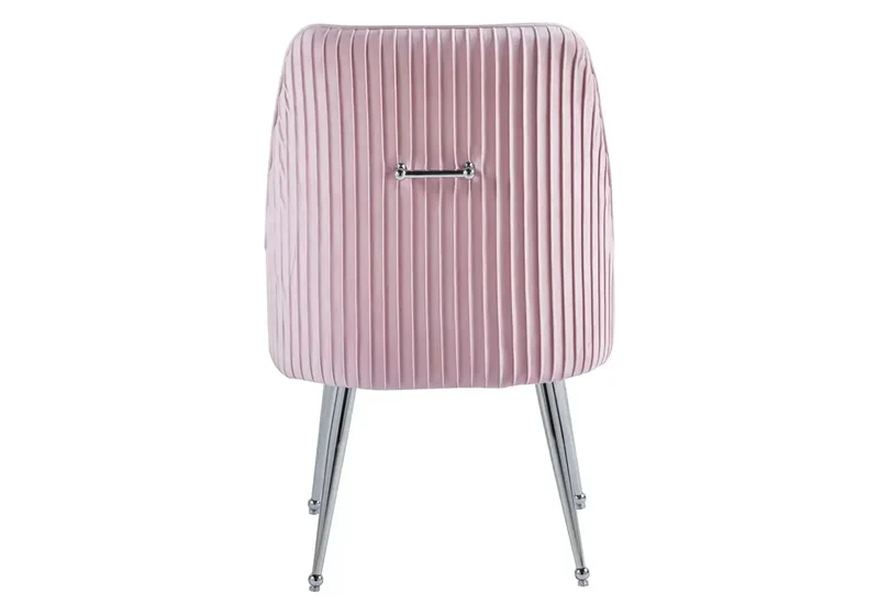 Fauteuil de table velours rose poignée argentée - Opus x2