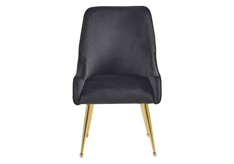 Fauteuil de table velours noir poignée dorée - Opus x2