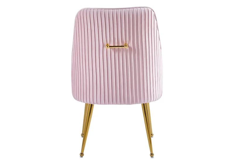 Fauteuil de table velours rose poignée dorée - Opus x2