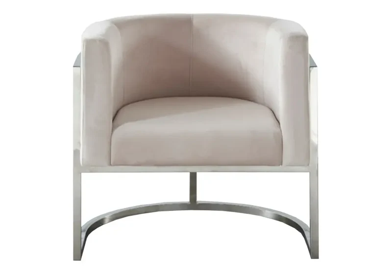 Fauteuil design chromé beige - Alvo