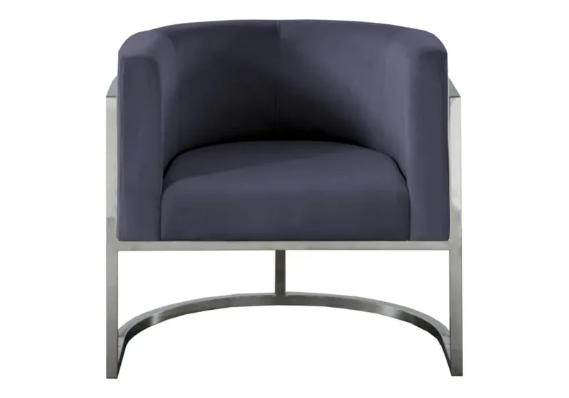 Fauteuil design chromé anthracite - Alvo