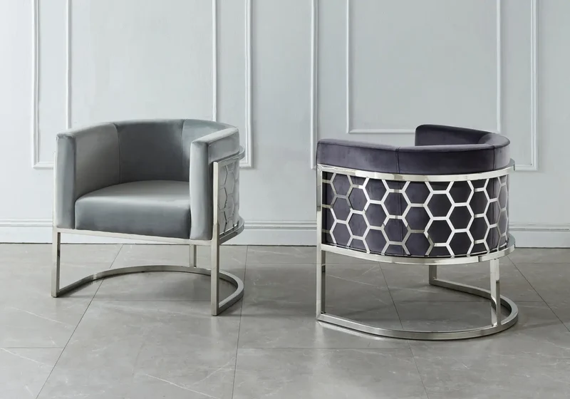 Fauteuil design chromé anthracite - Alvo