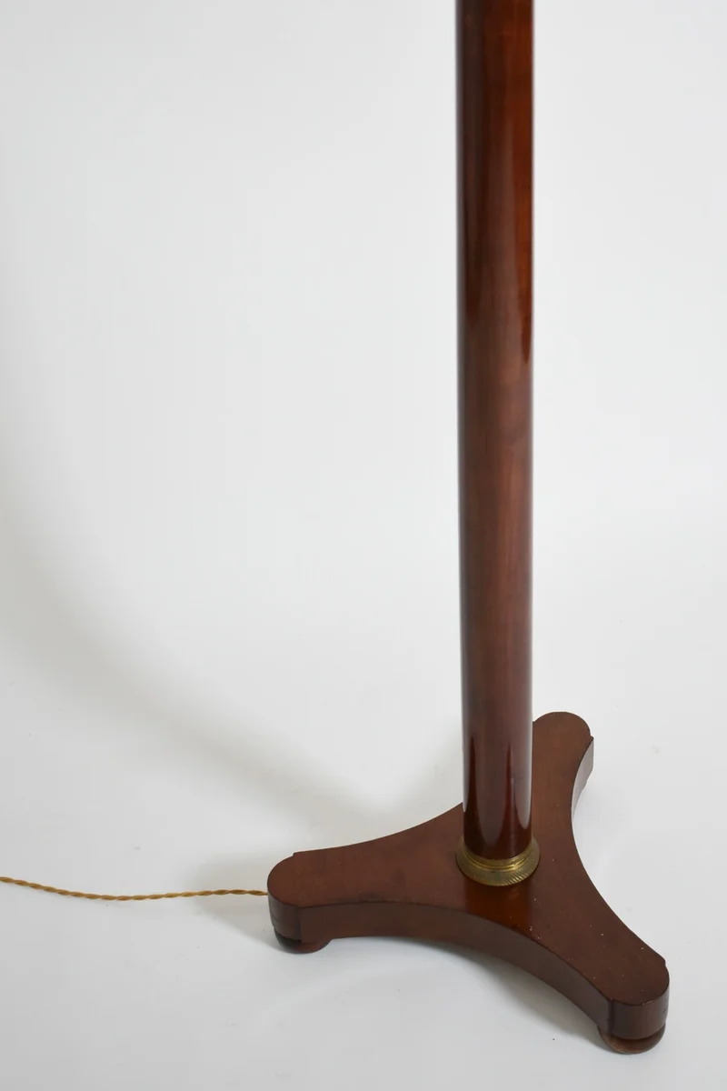 Vintage Neoclassical Wooden Tripod Floorlamp, 1960s Floor Lamp