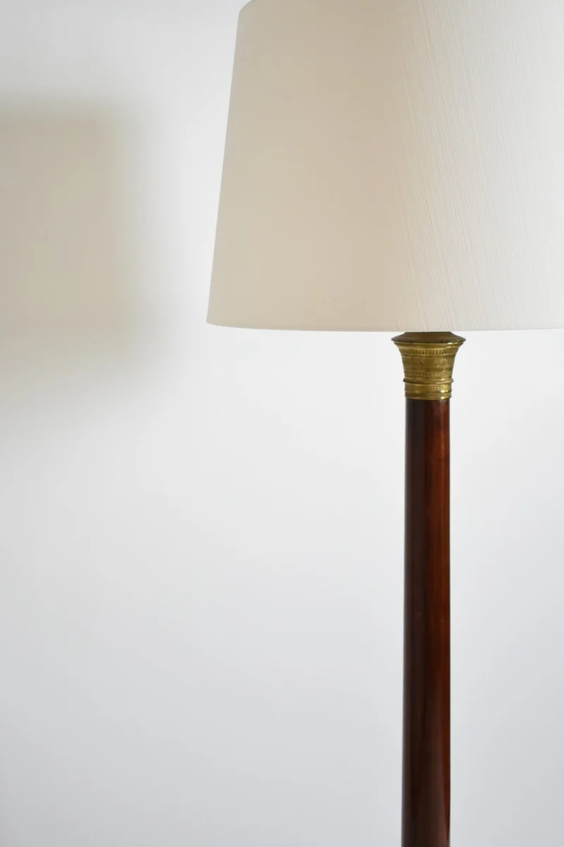 Vintage Neoclassical Wooden Tripod Floorlamp, 1960s Floor Lamp