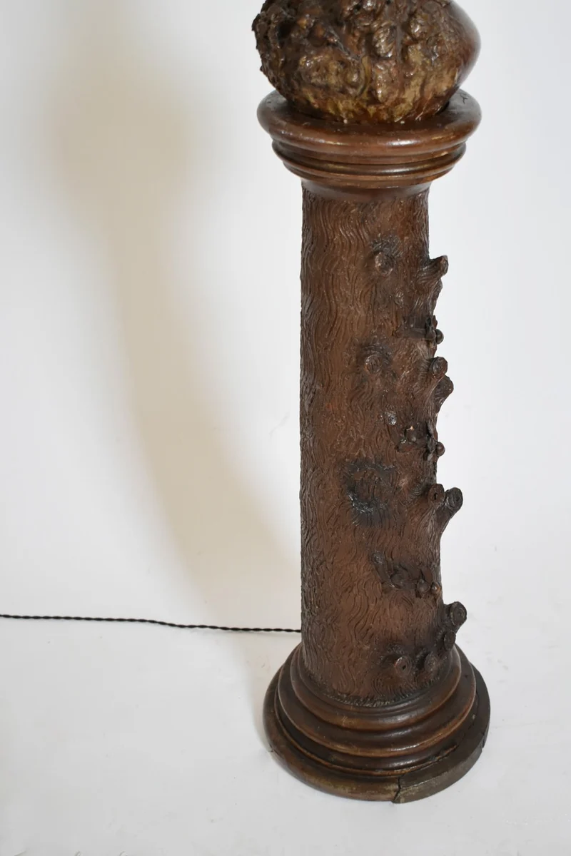 Vintage Black Forest Ceramic Floor Lamp, XIXth c