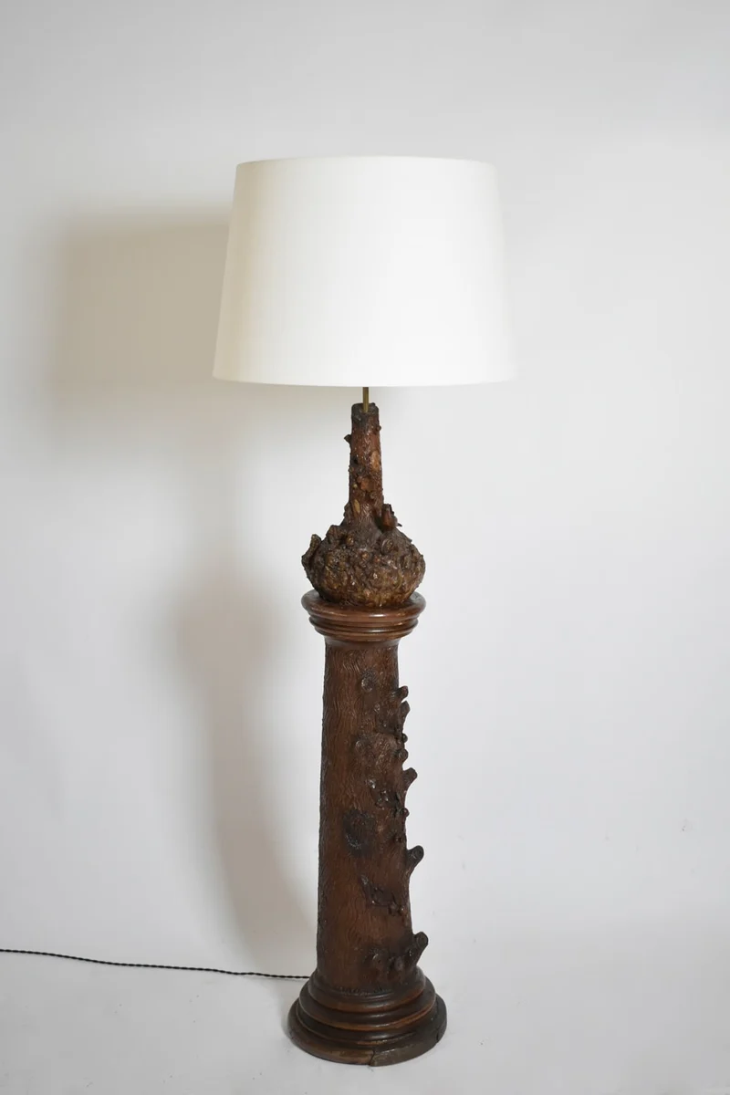 Vintage Black Forest Ceramic Floor Lamp, XIXth c