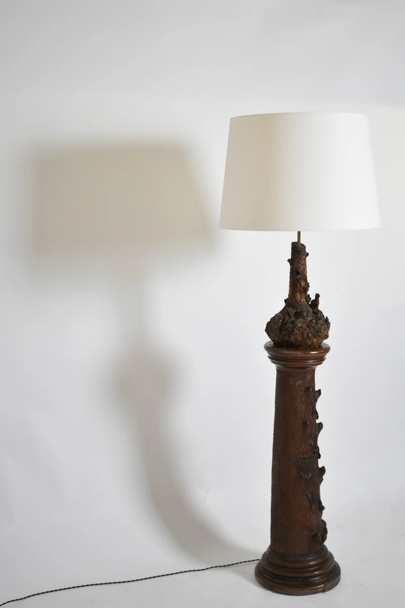 Vintage Black Forest Ceramic Floor Lamp, XIXth c