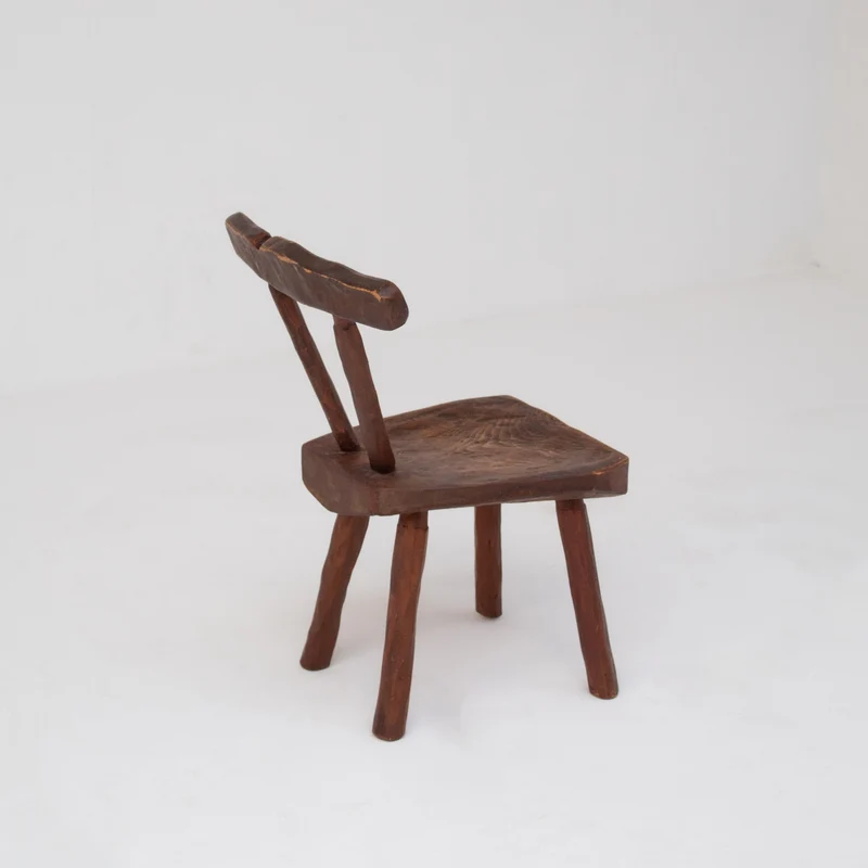 Pair of Vintage Brutalist Oak Chairs