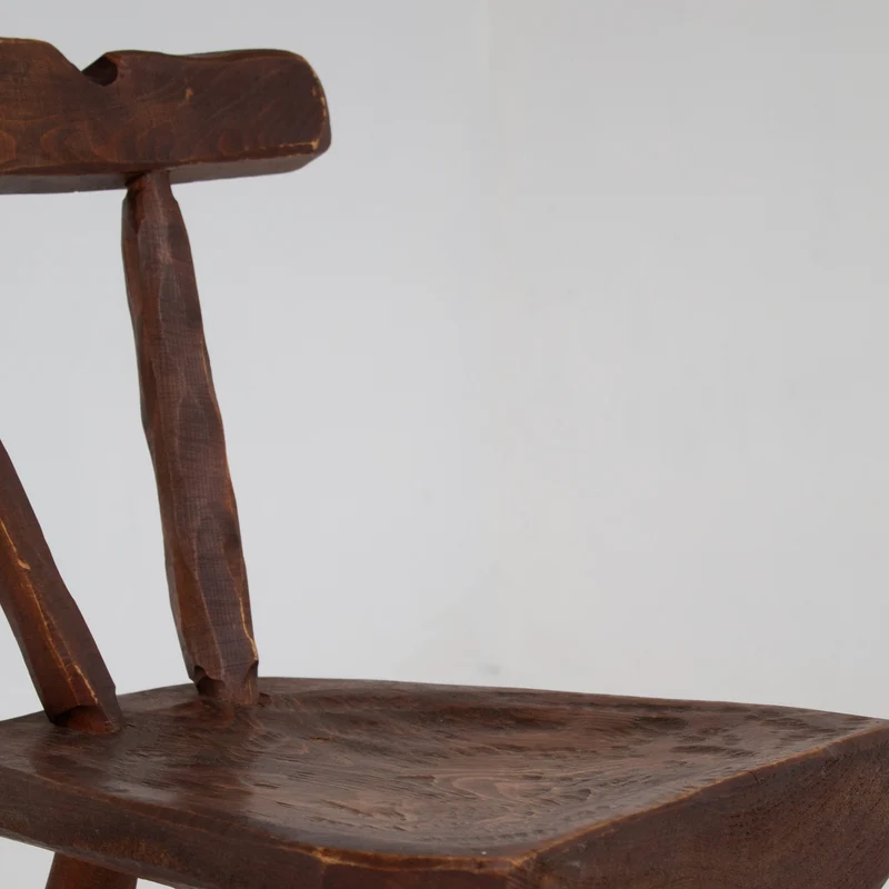 Pair of Vintage Brutalist Oak Chairs