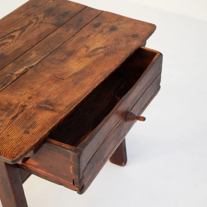 Primitive Solid Wood Side Table