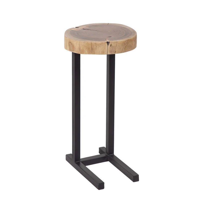 Set de 3 tables gigognes acacia et métal