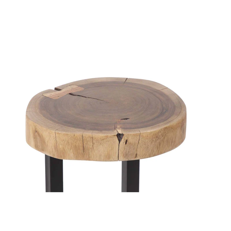 Set de 3 tables gigognes acacia et métal