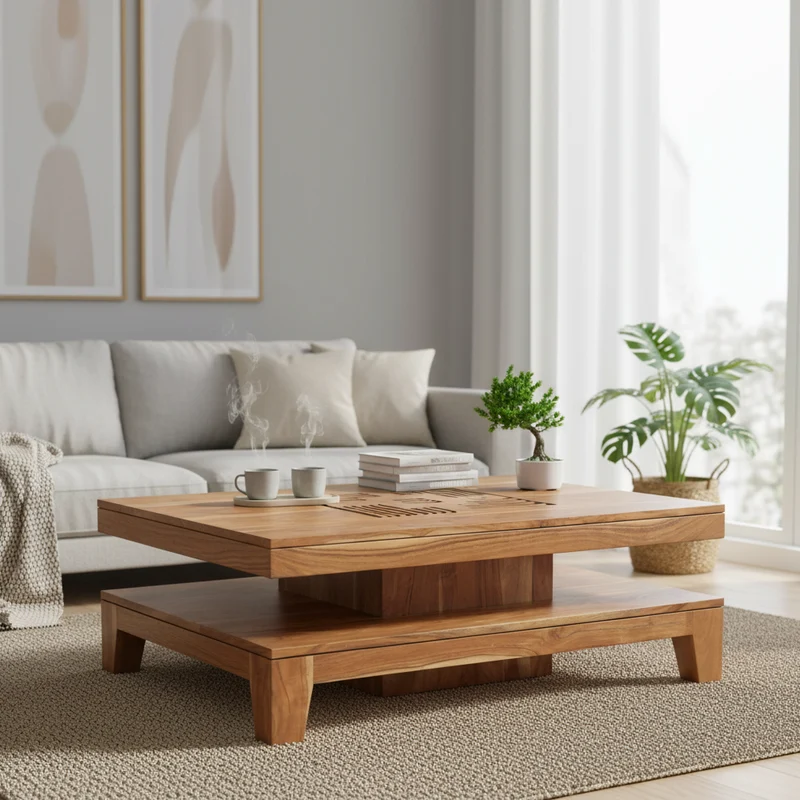Table basse rectangulaire 140 cm | Acacia Kavish II