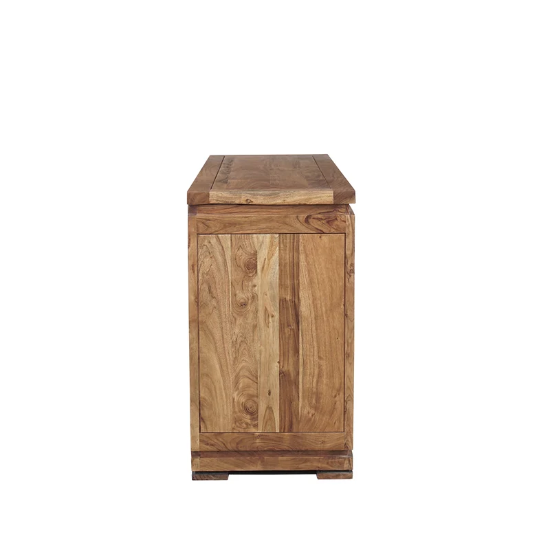 Petit buffet bois sculpté bicolore 2P 2T | Acacia Maya