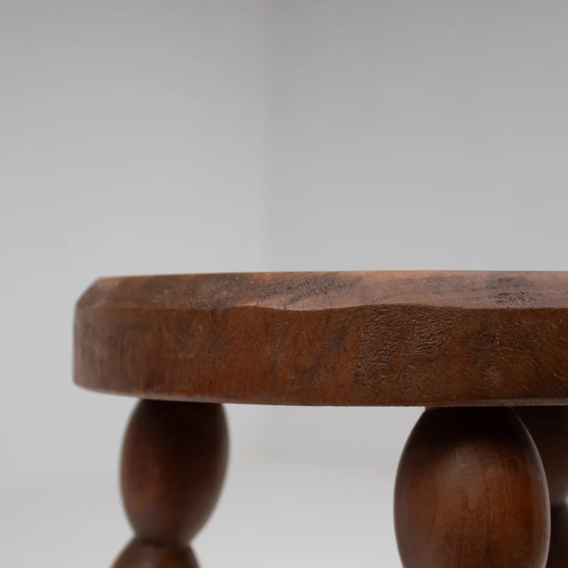 Bobbin Stool in Solid Walnut Wood