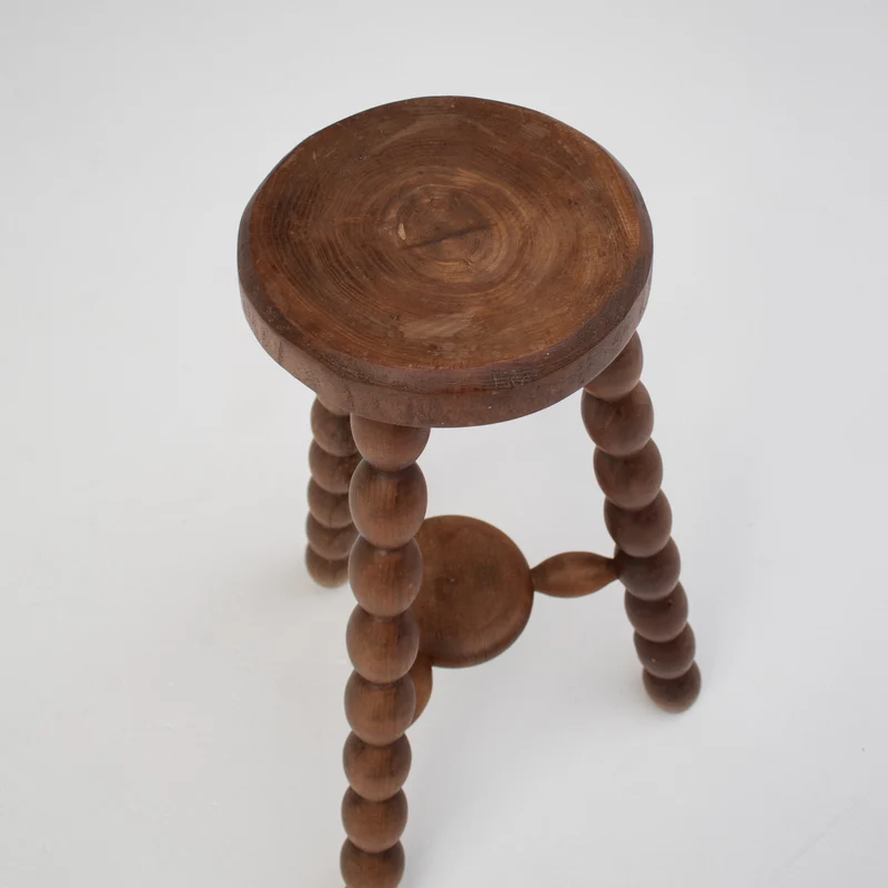 Bobbin Stool in Solid Walnut Wood