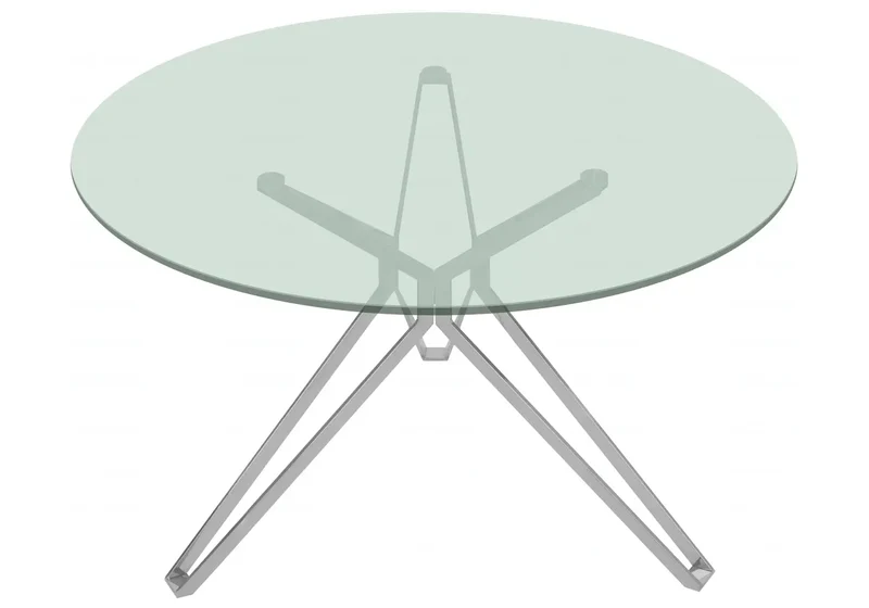 Table ronde chromé verre trempé - Iva