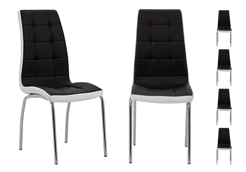 Table laqué noir 6 chaises - Toe