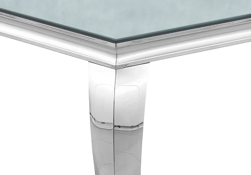 Table à manger rectangulaire miroir argent - Neo