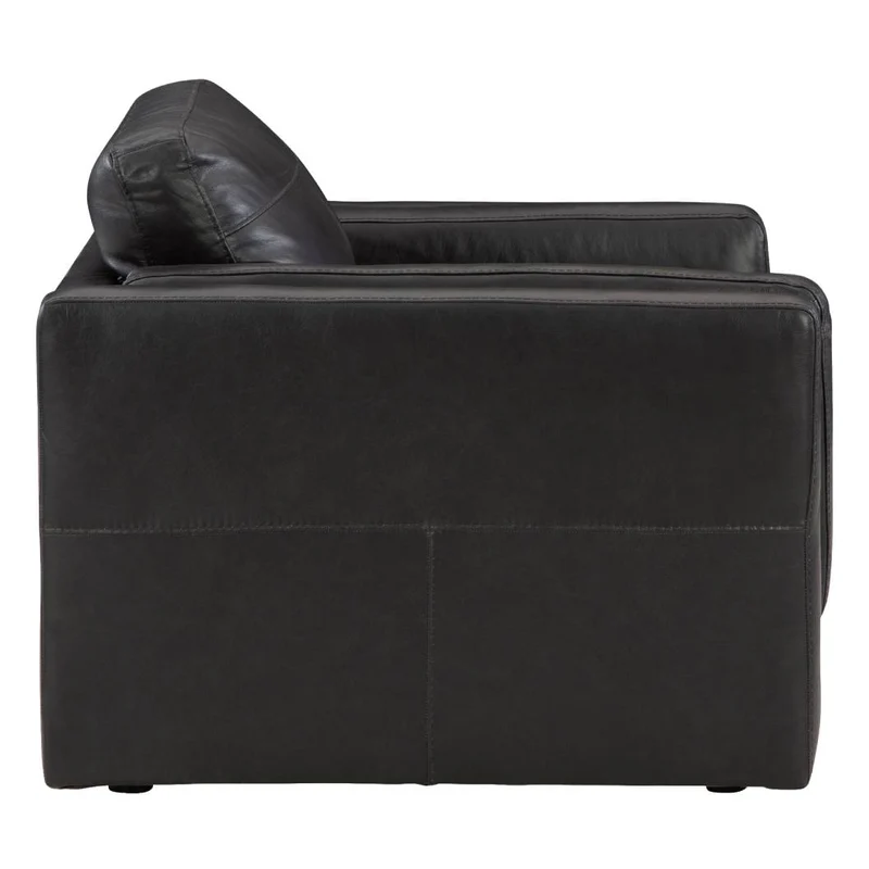Fauteuil surdimensionné en cuir noir - Amiata