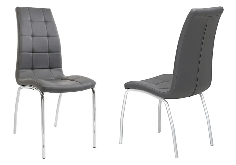 Table laqué noir 6 chaises gris - Toe