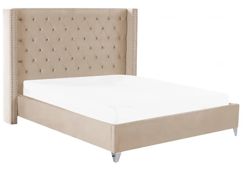 Lit king size velours capitonné - Chester