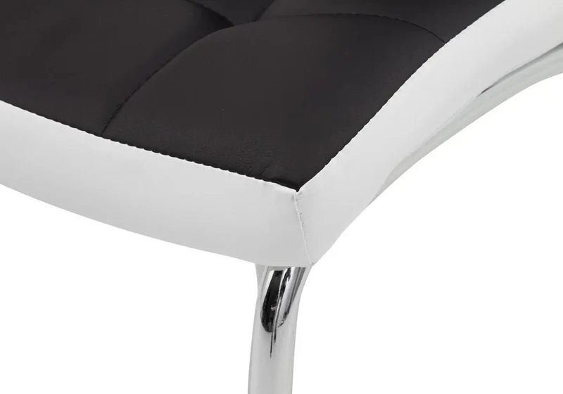 Chaises en simili noir et blanc capitonnées - Dea x6