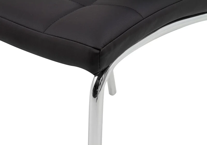 Chaises en simili noir capitonnées - Dea x6