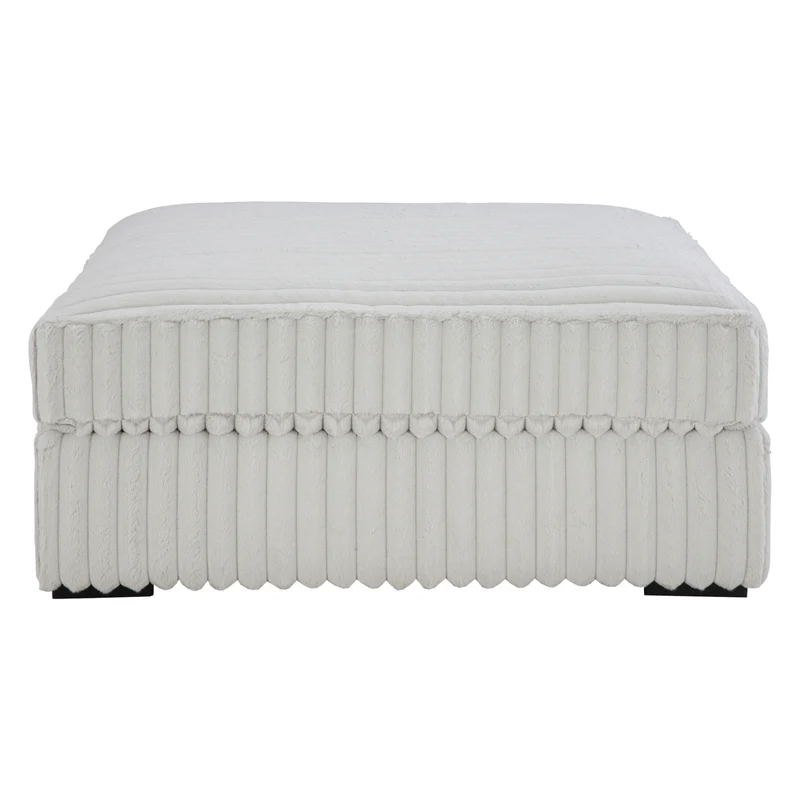 Ottoman surdimensionné en velours côtelé blanc - Stupendous