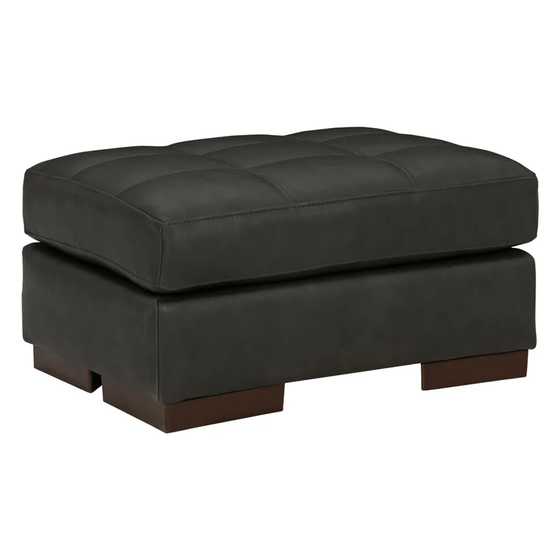 Ottoman en cuir noir - Luigi