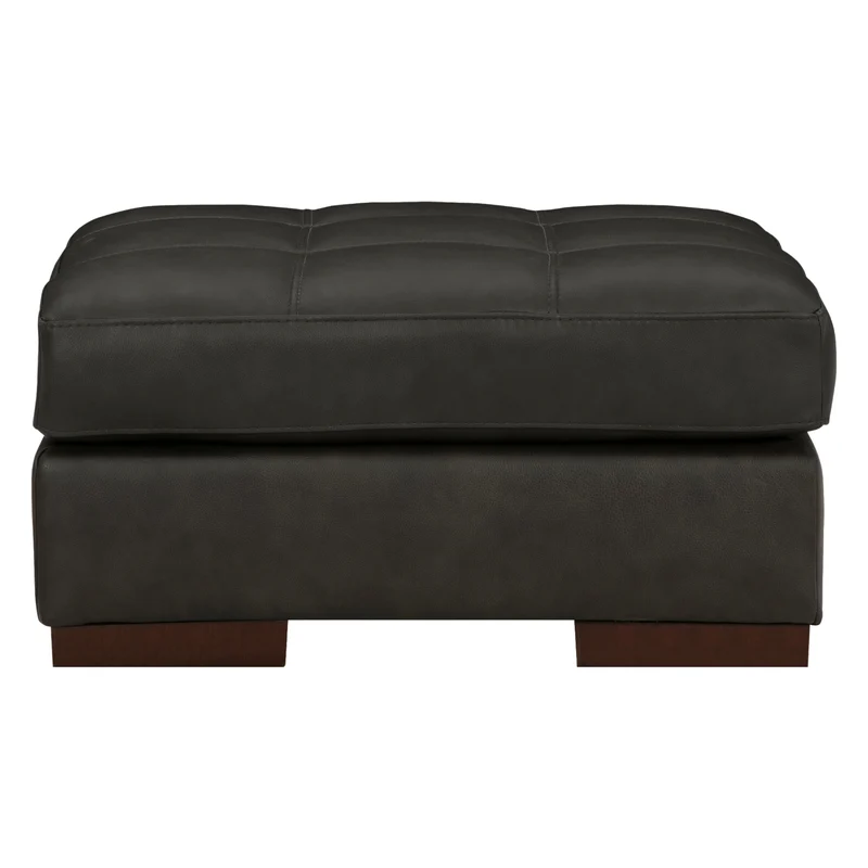 Ottoman en cuir noir - Luigi