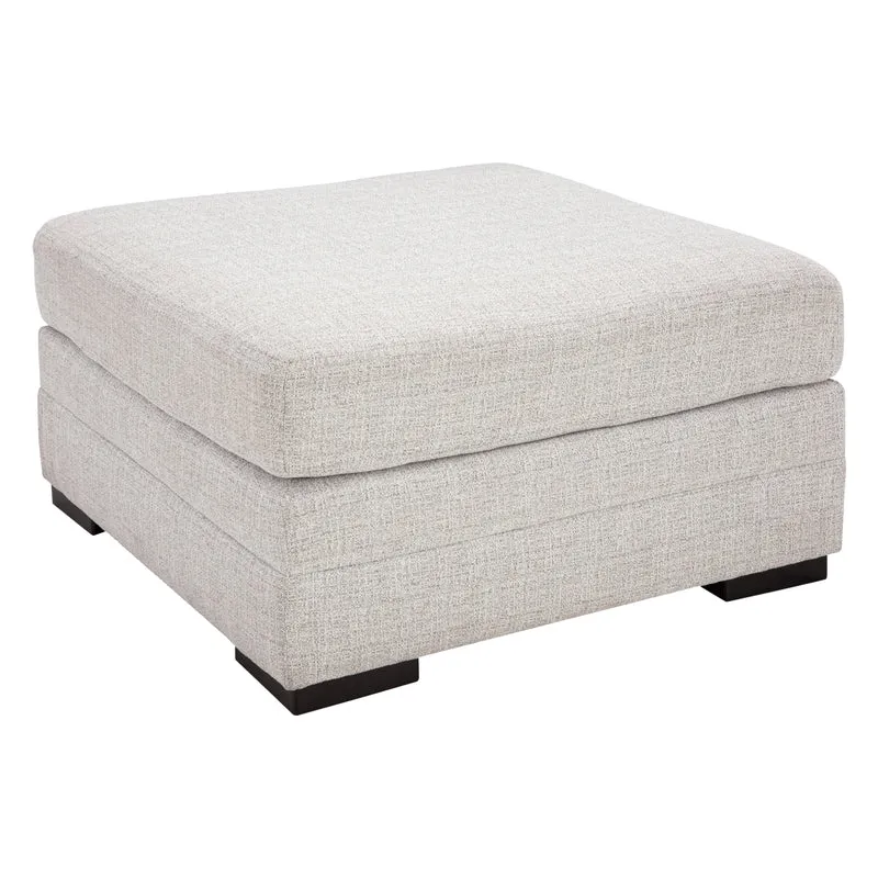 Ottoman surdimensionné en tissu gris pâle - Koralynn