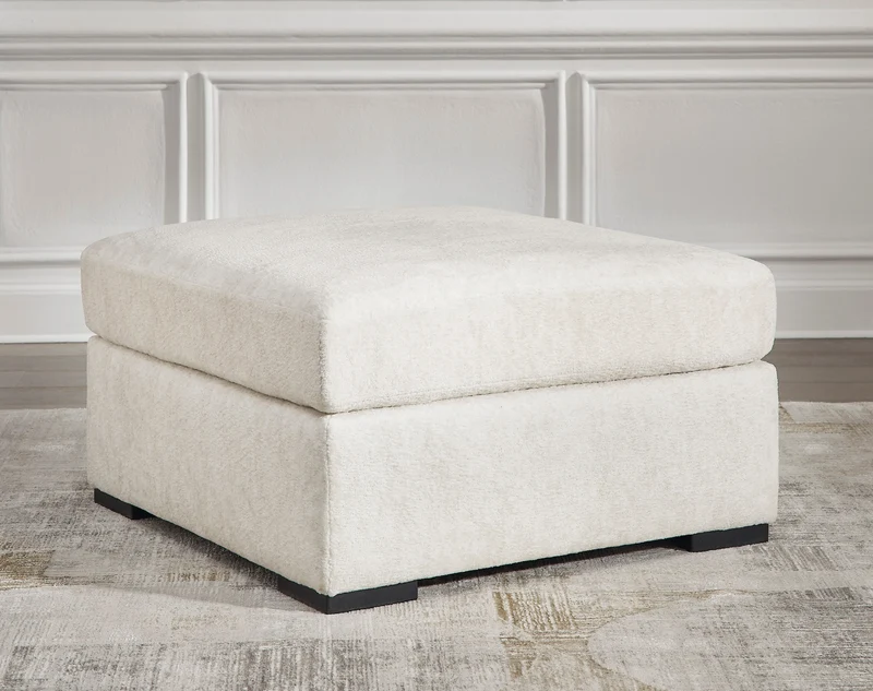 Ottoman surdimensionné en tissu ivoire - Chessington