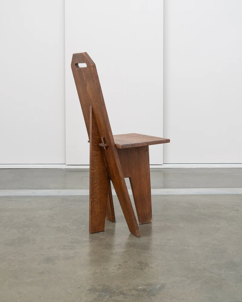 Architectural Brutalist Vernacular Oak Chair (1 of 3)