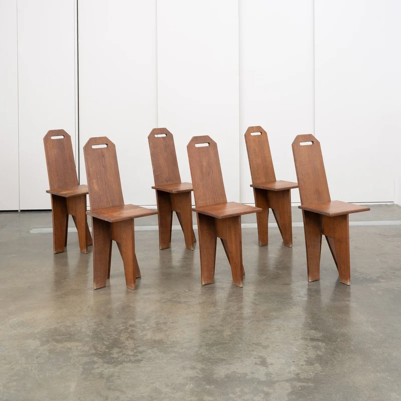 Architectural Brutalist Vernacular Oak Chair (1 of 3)