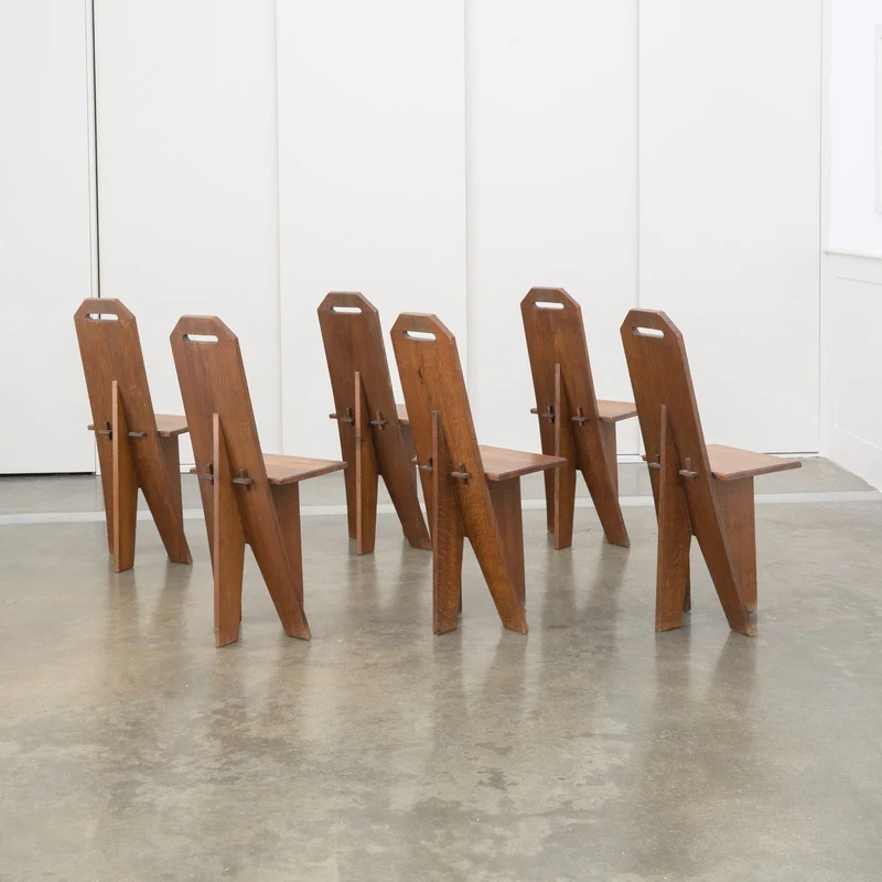 Architectural Brutalist Vernacular Oak Chair (1 of 3)