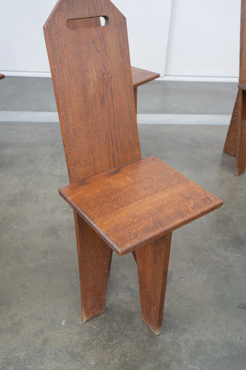 Architectural Brutalist Vernacular Oak Chair (1 of 3)