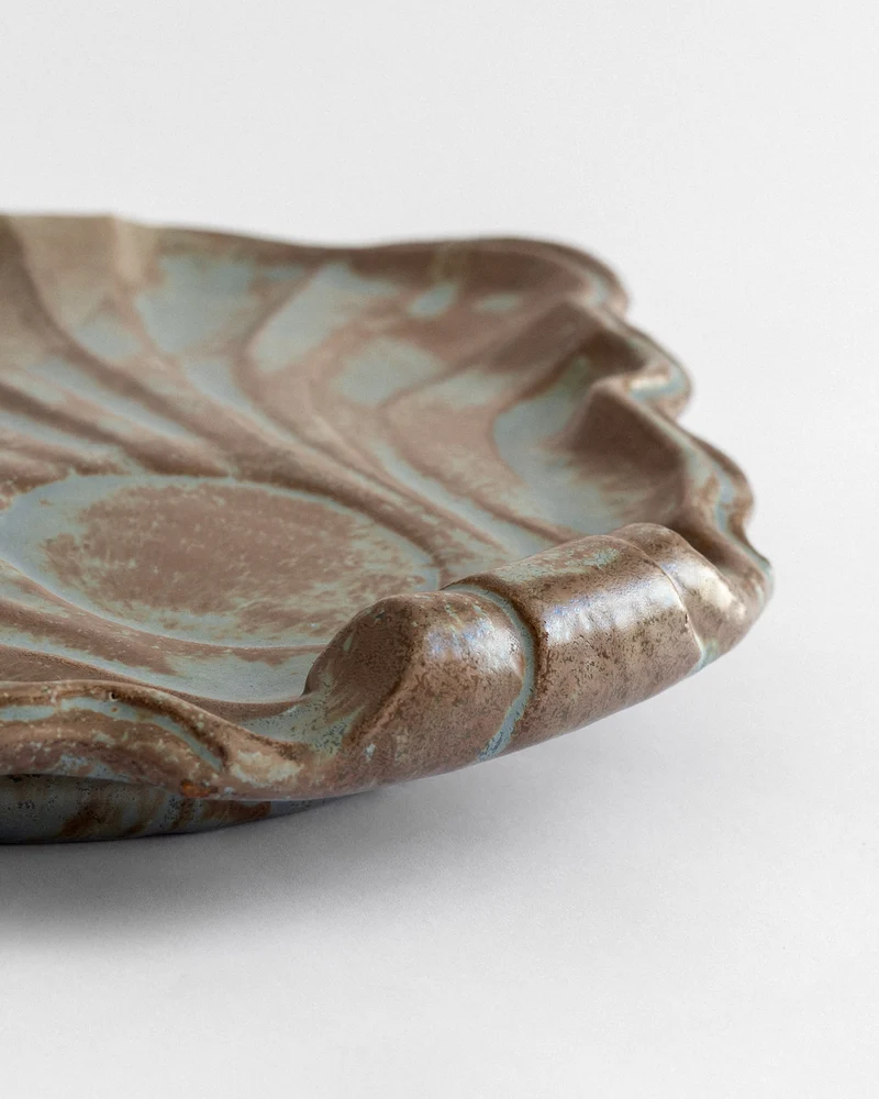 Shell-Shaped Art Deco Ceramic Dish by Allan Ebeling, 1930s