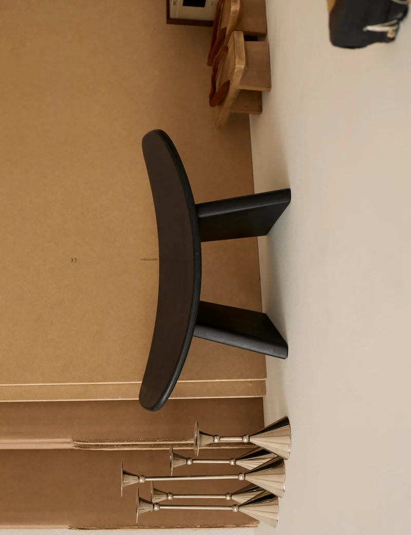 Alain Gaubert meditation stool in black solid beech, France c. 1980